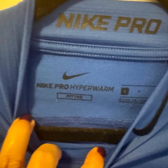 Nike Pro Hyper Warm Royal Blue Long Sleeve Shirt - Picture 2 of 8